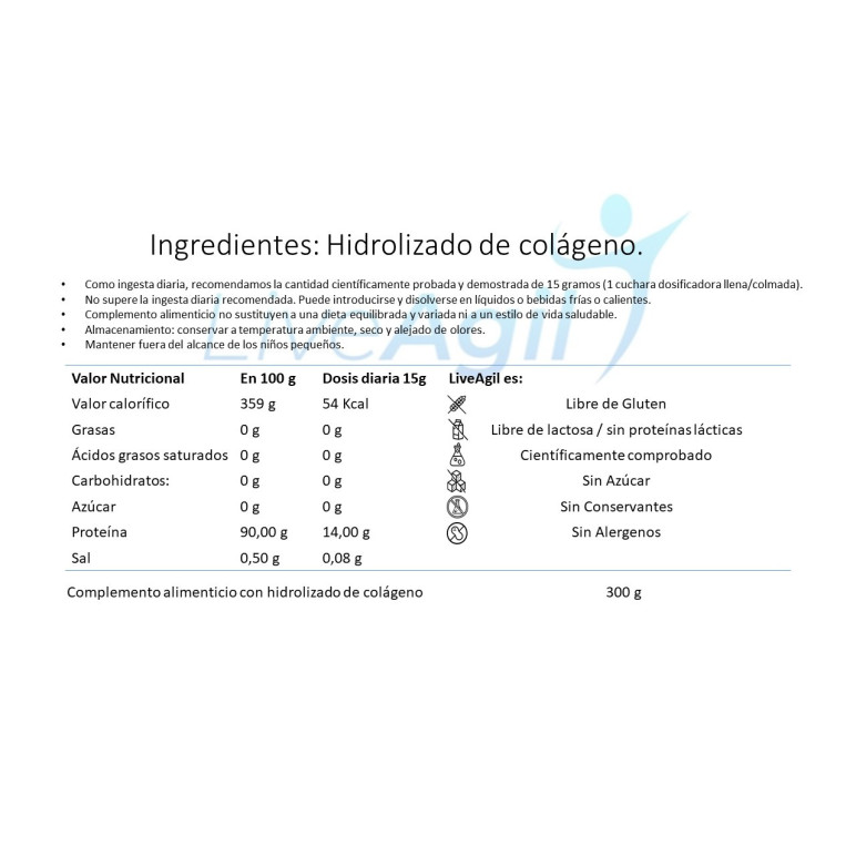 Colágeno Hidrolizado para Regeneración Muscular | Suplemento LiveAgil-Lizyeasy