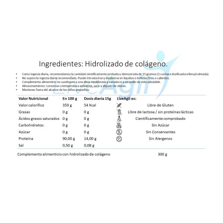 Colágeno Hidrolizado para Regeneración Muscular | Suplemento LiveAgil-Lizyeasy